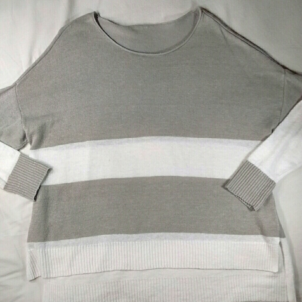Eileen Fisher striped lightweight linen sweater